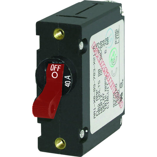 Blue Sea 7225 AC / DC Single Pole Magnetic World Circuit Breaker  -  40 Amp - Reel Draggin' Tackle