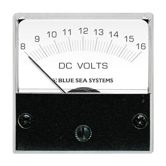 Blue Sea 8028 DC Analog Micro Voltmeter - 2" Face, 8-16 Volts DC - Reel Draggin' Tackle