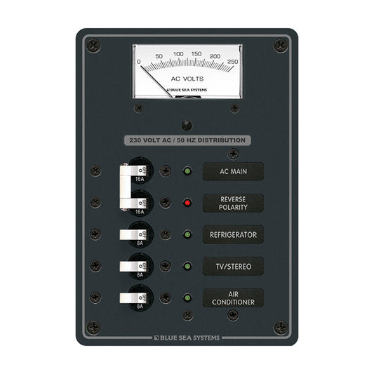Blue Sea 8143 AC Main + Branch A-Series Toggle Circuit Breaker Panel (230V) - Main + 3 Position - Reel Draggin' Tackle