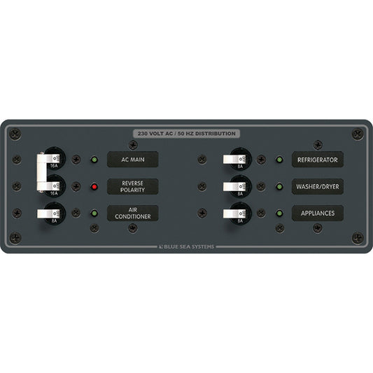 Blue Sea 8199 AC Main + Branch A-Series Toggle Circuit Breaker Panel (230V) - Main + 4 Position - Reel Draggin' Tackle