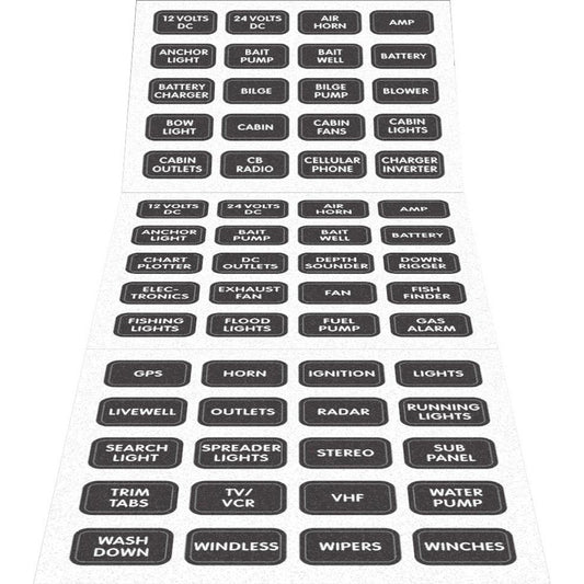 Blue Sea 8214 Black Small Format Label Kit - 60 Labels - Reel Draggin' Tackle - 1