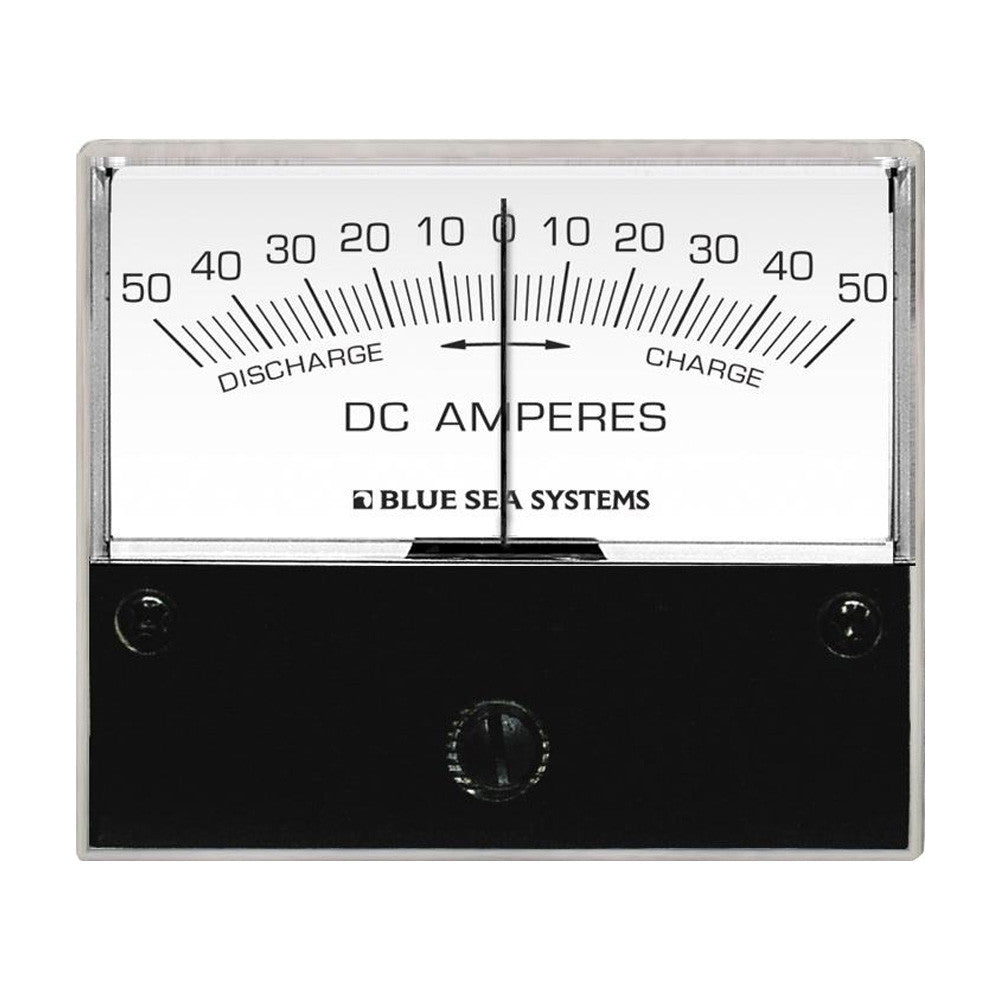 Blue Sea 8252 DC Zero Center Analog Ammeter - 2-3/4&#34; Face, 50-0-50 Amperes DC - Reel Draggin' Tackle