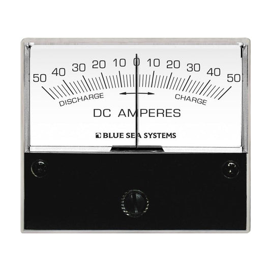 Blue Sea 8252 DC Zero Center Analog Ammeter - 2-3/4" Face, 50-0-50 Amperes DC - Reel Draggin' Tackle