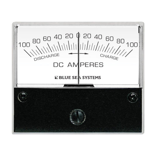 Blue Sea 8253 DC Zero Center Analog Ammeter - 2-3/4" Face, 100-0-100 Amperes DC - Reel Draggin' Tackle