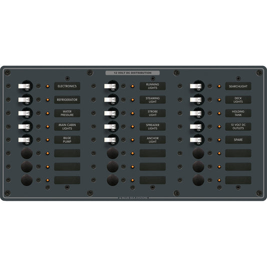 Blue Sea 8264 Traditional Metal DC Panel - 24 Positions - Reel Draggin' Tackle
