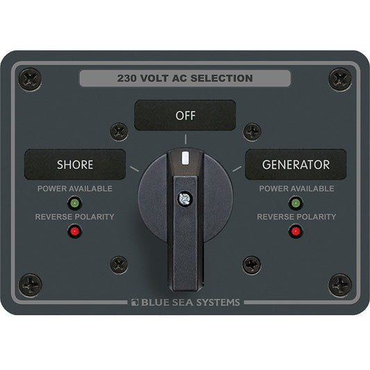Blue Sea 8357 AC Rotary Switch Panel 65 Ampere 2 Position + OFF, 2 Pole - Reel Draggin' Tackle