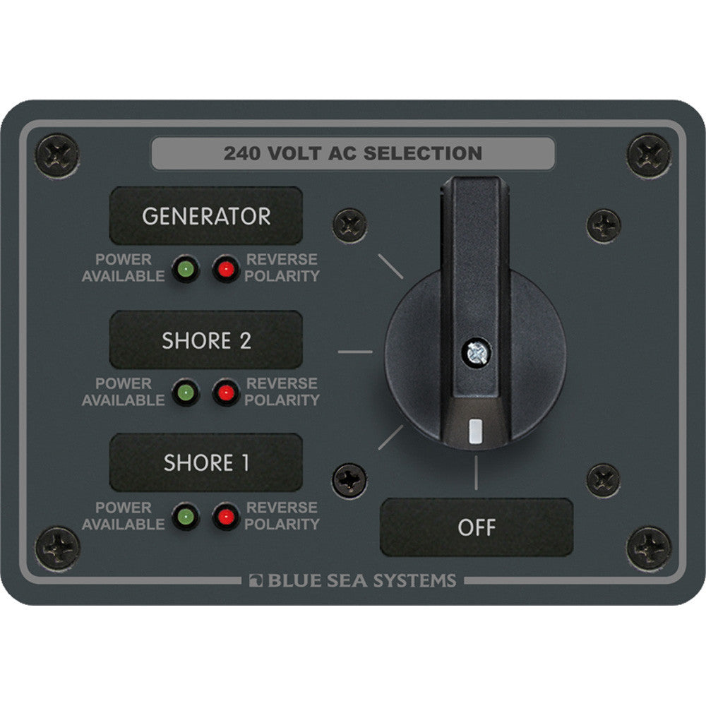 Blue Sea 8361 AC Rotary Switch Panel 65 Ampere 3 Positions + OFF, 3 Pole - Reel Draggin' Tackle
