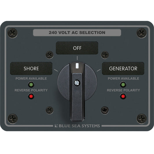 Blue Sea 8363 AC Rotary Switch Panel 65 Ampere 2 Positions + OFF, 3 Pole - Reel Draggin' Tackle