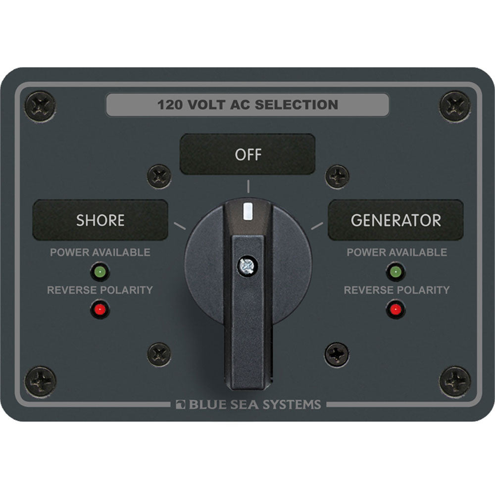 Blue Sea 8365 AC Rotary Switch Panel 65 Ampere 2 Positions + OFF, 2 Pole - Reel Draggin' Tackle
