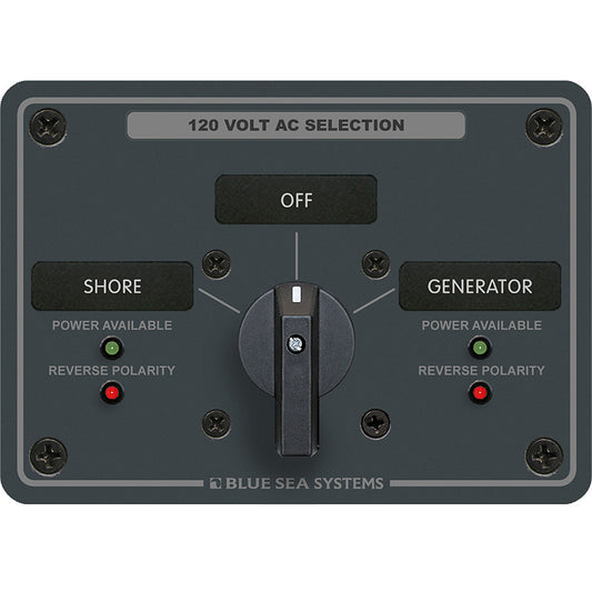 Blue Sea 8367 AC Rotary Switch Panel 30 Ampere 2 Positions + OFF, 2 Pole - Reel Draggin' Tackle