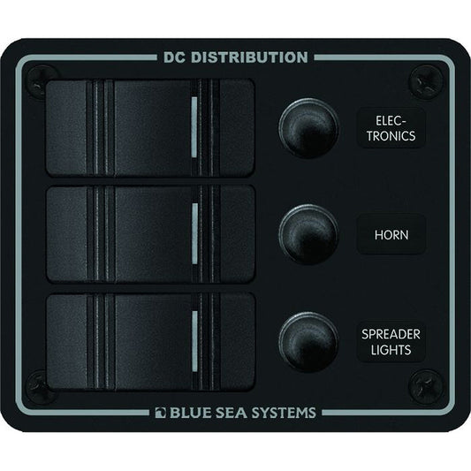Blue Sea 8374 Water Resistant 3 Position - Black - Vertical Mount Panel - Reel Draggin' Tackle