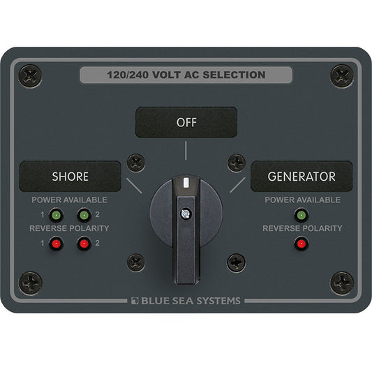 Blue Sea 8386 AC Rotary Switch Panel 30 Ampere 2 Positon + OFF, 4 Pole - Reel Draggin' Tackle