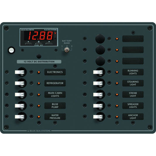 Blue Sea 8403 DC Panel 13 Position w/ Multimeter - Reel Draggin' Tackle
