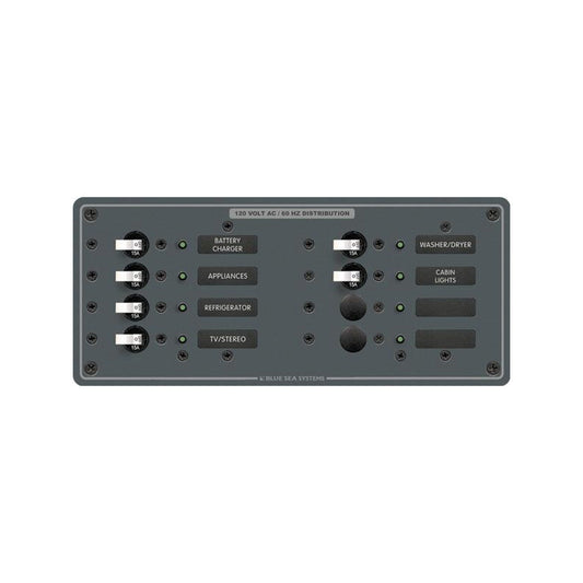 Blue Sea 8511 AC 8 Position 230v (European) Breaker Panel (White Switches - Reel Draggin' Tackle