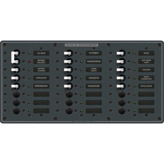 Blue Sea 8565 Breaker Panel - AC Main + 22 Positions (European) - White - Reel Draggin' Tackle