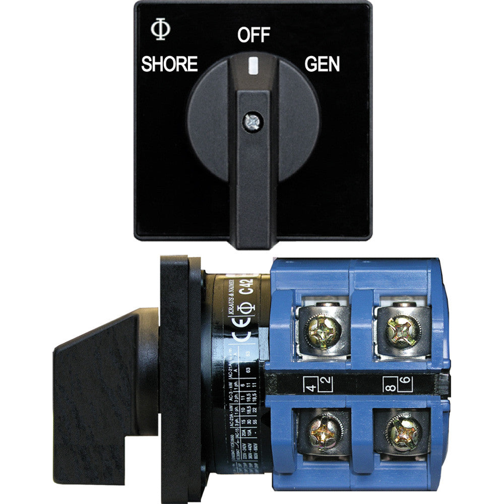 Blue Sea 9011 Switch, AV 120VAC 65A OFF +2 Positions - Reel Draggin' Tackle