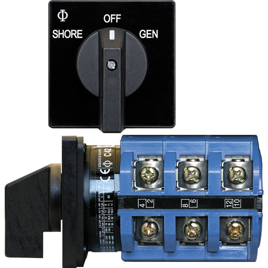 Blue Sea 9019 Switch, AC 240VAC 63A OFF +2 Positions - Reel Draggin' Tackle
