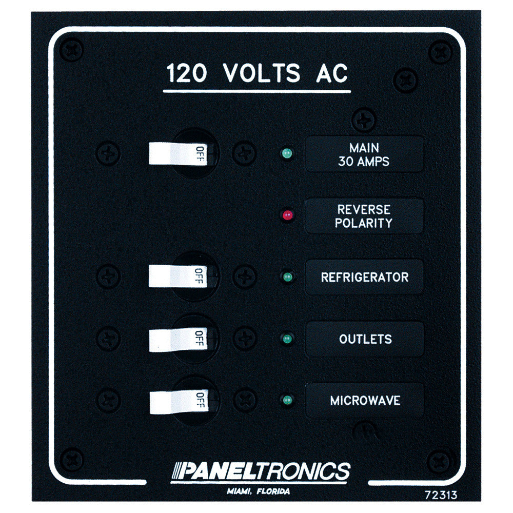 Paneltronics Standard AC 3 Position Breaker Panel & Main w/LEDs - Reel Draggin' Tackle