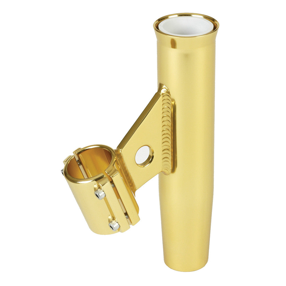 Lee's Clamp-On Rod Holder - Gold Aluminum - Vertical Mount - Fits 1.660&#34; O.D. Pipe - Reel Draggin' Tackle