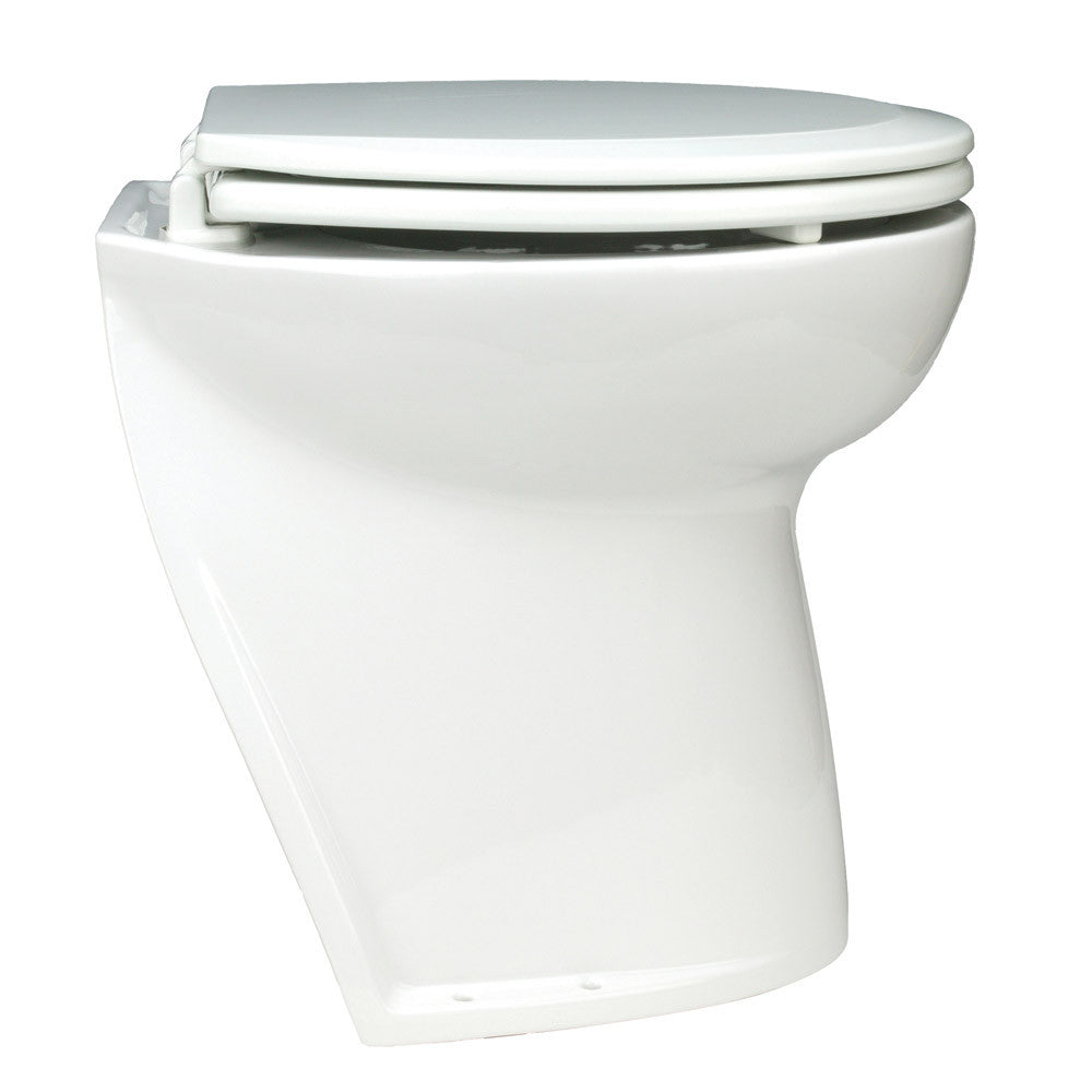 Jabsco Deluxe Flush Electric Toilet - Raw Water - Angled Back - Reel Draggin' Tackle