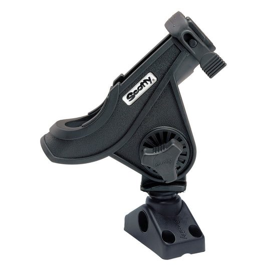Scotty 280 Bait Caster/Spinning Rod Holder w/241 Deck/Side Mount - Black - Reel Draggin' Tackle