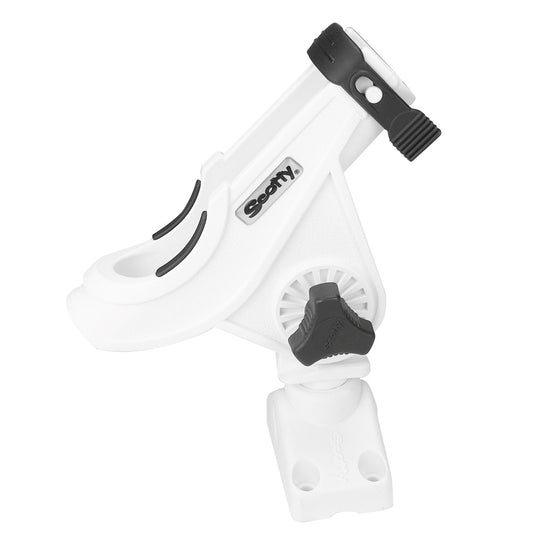 Scotty 280 Bait Caster/Spinning Rod Holder w/241 Deck/Side Mount - White - Reel Draggin' Tackle