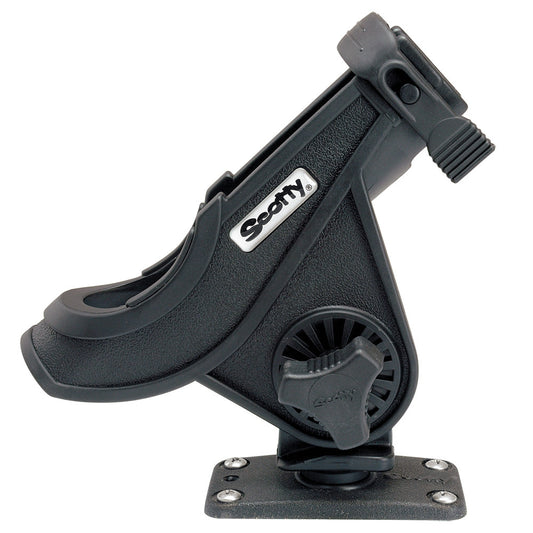 Scotty 281 Bait Caster/Spinning Rod Holder w/244 Flush Deck Mount - Black - Reel Draggin' Tackle