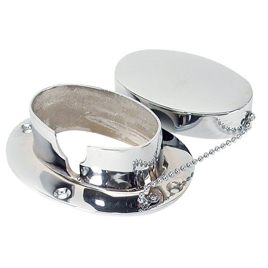 Whitecap Chain & Rope Deck Pipe 4" x 2-1/4" Chrome Plate - Reel Draggin' Tackle
