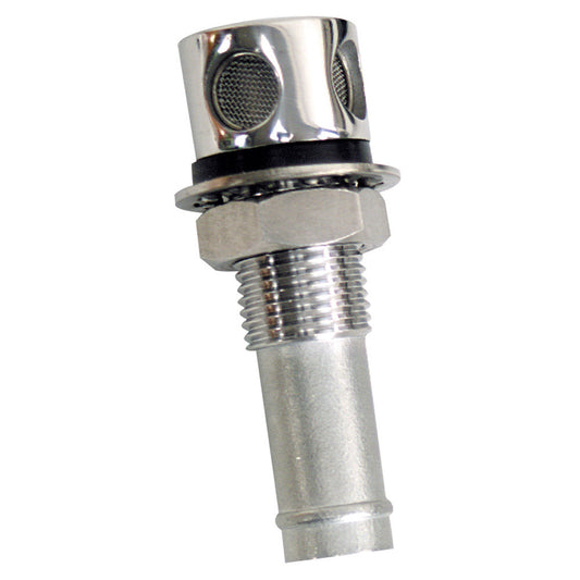Whitecap Fuel Vent - Round Head, Straight, 9/16" Chrome Brass - Reel Draggin' Tackle