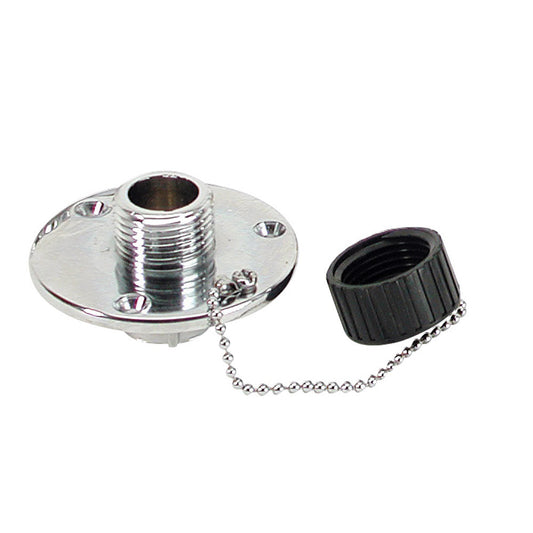 Whitecap C.P. Brass Outlet 2-3/4" Base 1" Depth - Reel Draggin' Tackle