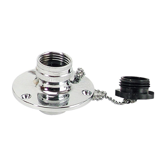 Whitecap C.P. Brass Inlet 2-3/4" Base 1-1/2" Depth - Reel Draggin' Tackle