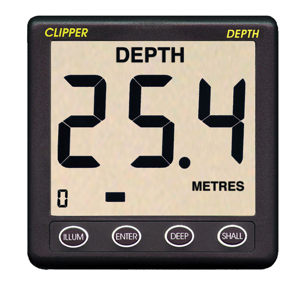 Clipper Depth Instrument w/Thru Hull Transducer & Cover - Reel Draggin' Tackle