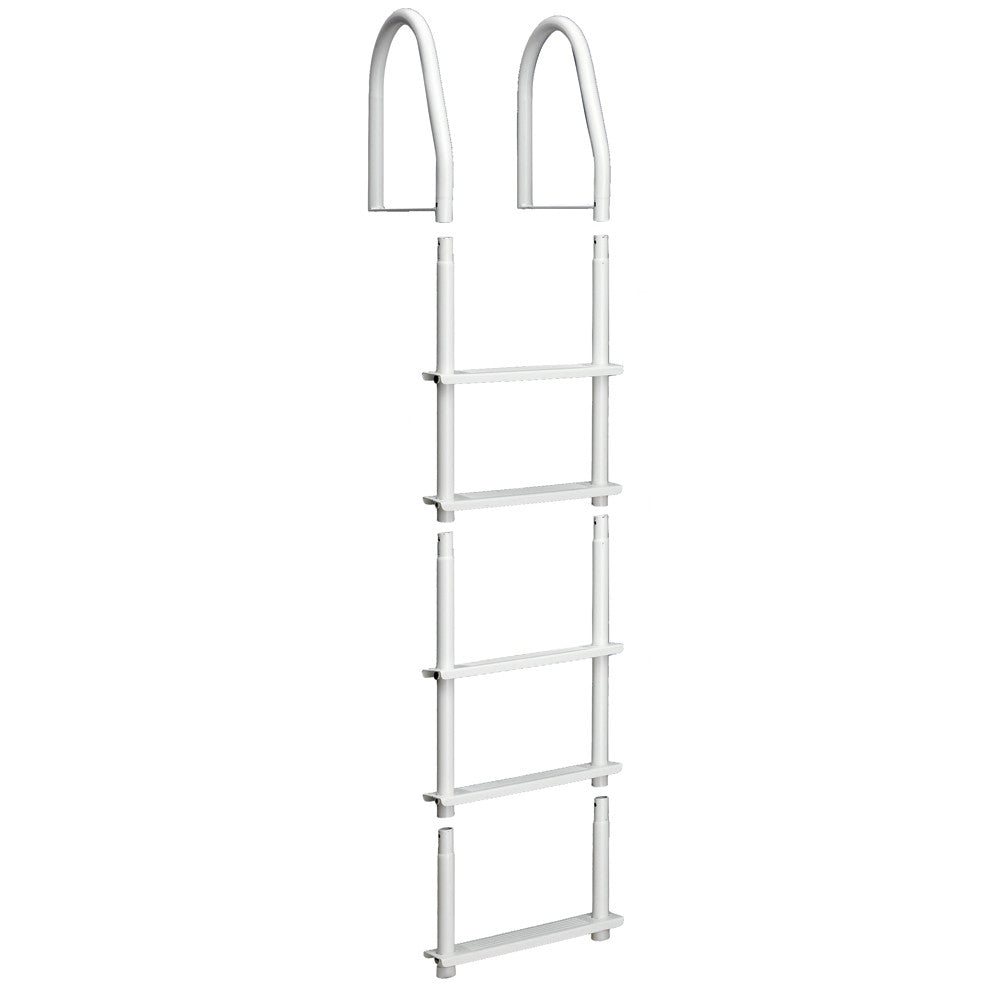 Dock Edge Fixed 5 Step Ladder Bight White Galvalume - Reel Draggin' Tackle