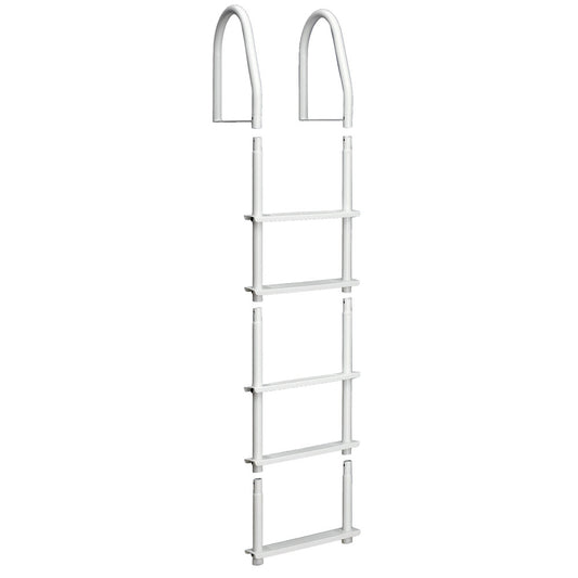 Dock Edge Fixed 5 Step Ladder Bight White Galvalume - Reel Draggin' Tackle