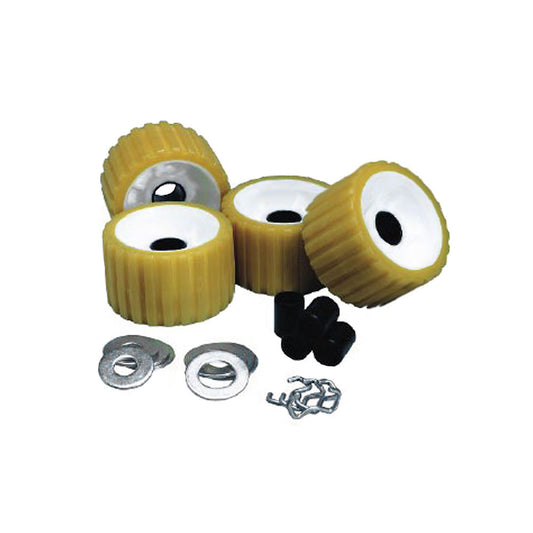 C.E. Smith Ribbed Roller Replacement Kit - 4 Pack - Gold - Reel Draggin' Tackle
