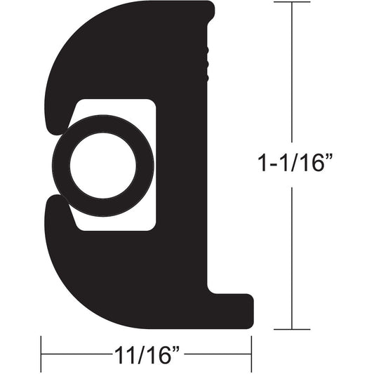 TACO Flex Vinyl Rub Rail Kit - Black w/Black Insert - 50' - 1-1/16" - Reel Draggin' Tackle