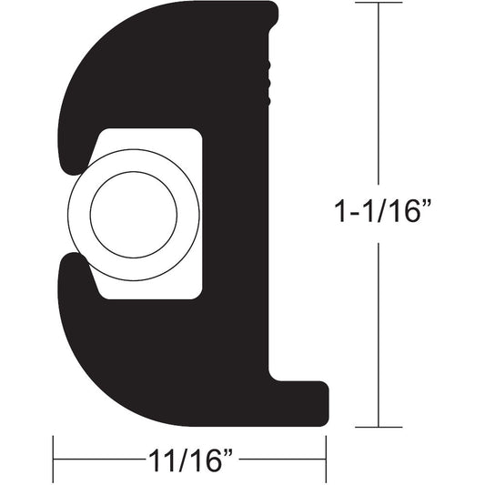 TACO Flex Vinyl Rub Rail Kit - Black w/White Insert - 50' - 1-1/16" x 11/16" - Reel Draggin' Tackle