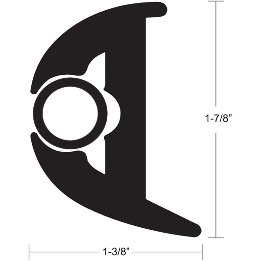 TACO Flex Vinyl Rub Rail Kit - Black w/Black Insert - 70' - 1-7/8" x 1-3/8" - Reel Draggin' Tackle
