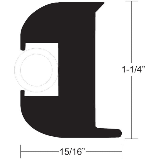 TACO Flex Vinyl Rub Rail Kit - Black w/White Insert - 50' - 1-1/4" x 15/16" - Reel Draggin' Tackle