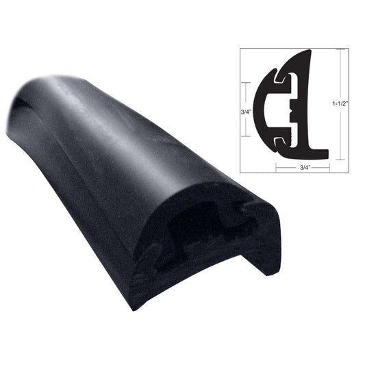 TACO Semi-Rigid Rub Rail Kit - Black w/Black Insert - 50' - Reel Draggin' Tackle
