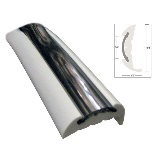 TACO Semi-Rigid Rub Rail Kit - White w/Flex Chrome Insert - 70' - Reel Draggin' Tackle