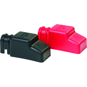 Blue Sea 4018 Square CableCap Insulators Pair Red/Black - Reel Draggin' Tackle