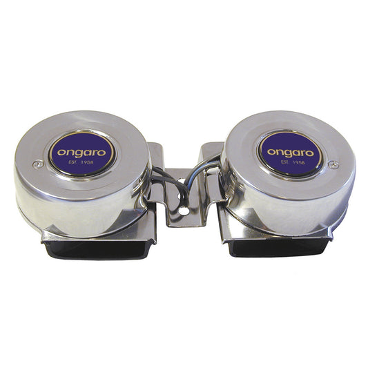 Ongaro SS Mini Compact Twin Horn - 12V - Reel Draggin' Tackle