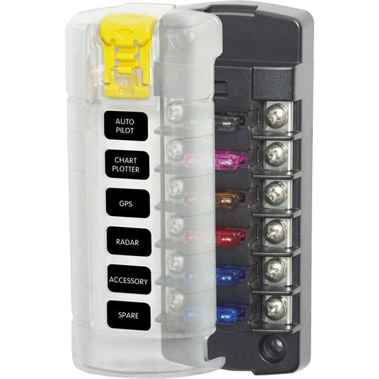 Blue Sea 5035 ST Blade Fuse Block w/Cover - 6 Circuit Independent w/o Negative Bus - Reel Draggin' Tackle
