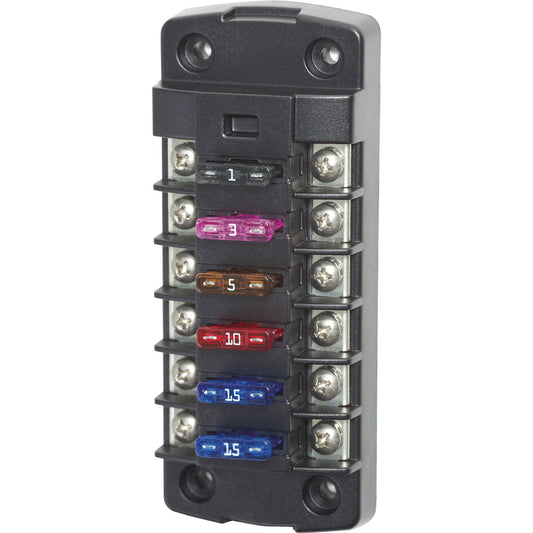 Blue Sea 5037 ST Blade Fuse Block w/o Cover - 6 Circuit Independent w/o Negative Bus - Reel Draggin' Tackle