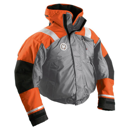 First Watch AB-1100 Flotation Bomber Jacket - Orange/Grey - Medium - Reel Draggin' Tackle