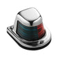 Attwood 1-Mile Deck Mount, Bi-Color Red/Green Combo Sidelight - 12V - Stainless Steel Housing - Reel Draggin' Tackle