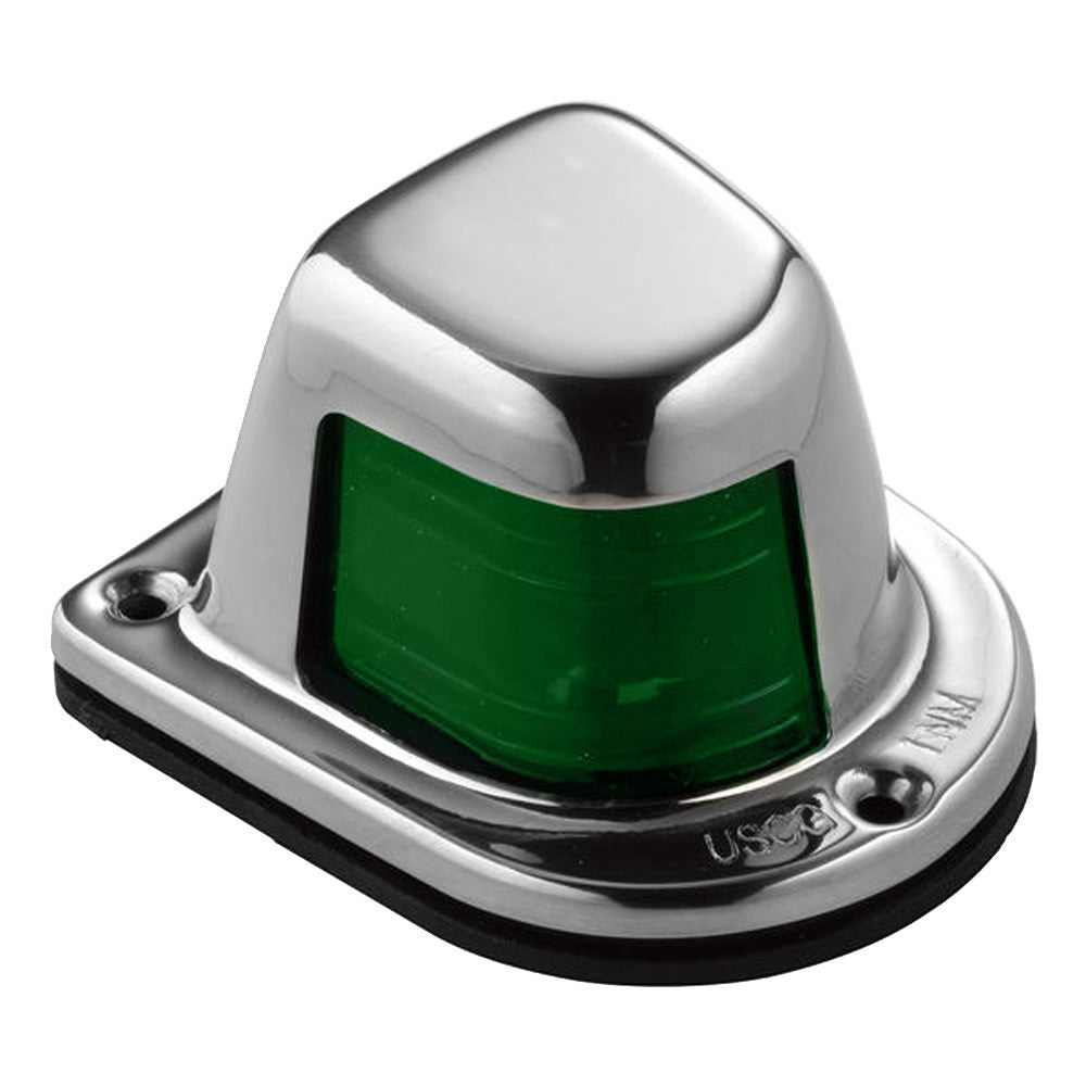 Attwood 1-Mile Deck Mount, Green Sidelight - 12V - Stainless Steel Housing - Reel Draggin' Tackle