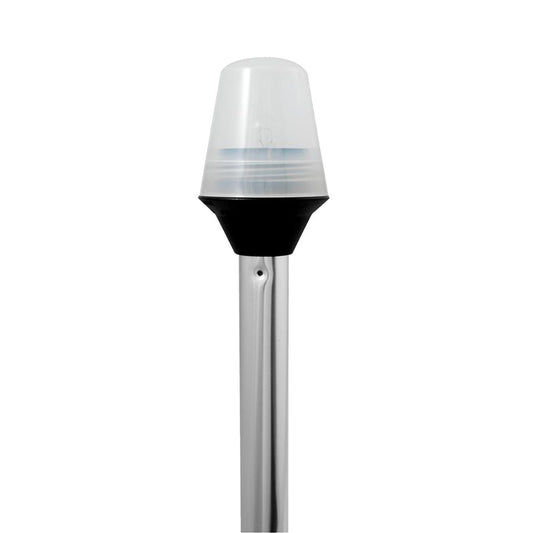 Attwood Frosted Globe All-Around Pole Light w/2-Pin Locking Collar Pole - 12V - 42" - Reel Draggin' Tackle