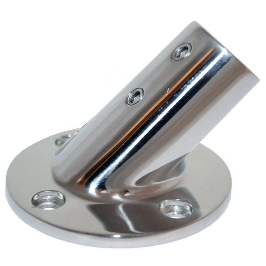 Whitecap ⅞" O.D. 45° Round Base SS Rail Fitting - Reel Draggin' Tackle